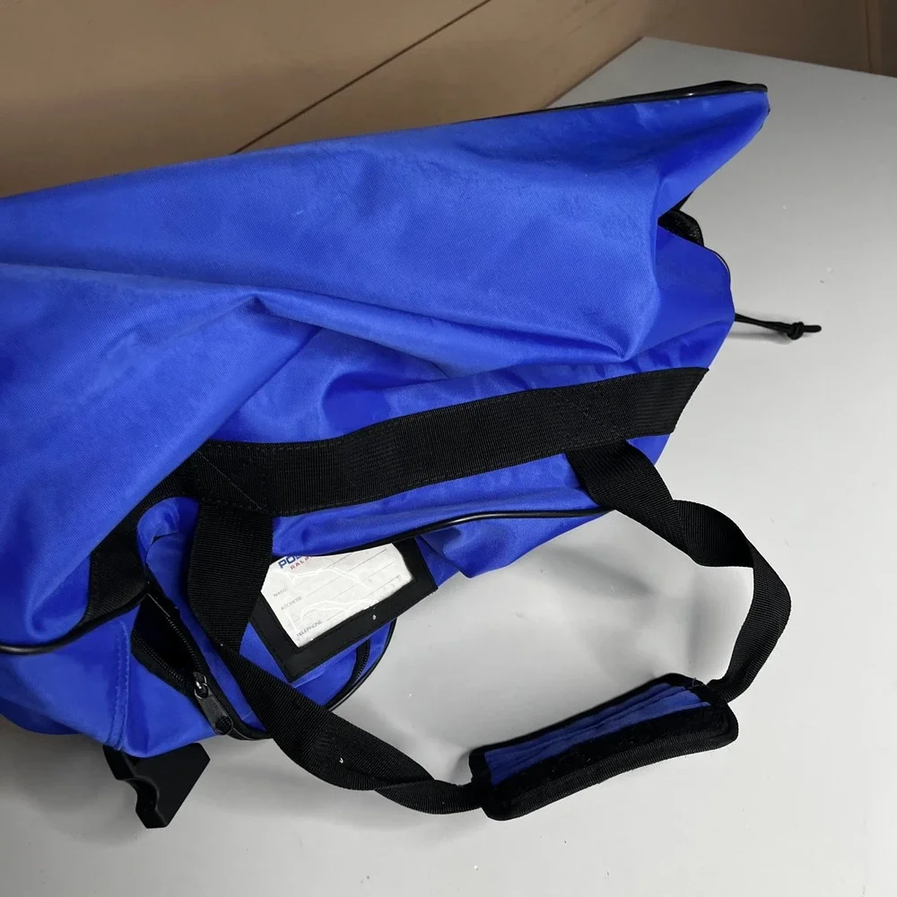 Polo Sport Ralph Lauren Duffle Bag Blue Black Vintage Gym Travel Luggage 20 inch